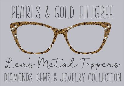 PEARLS AND GOLD FILIGREE Eyewear Frame Toppers COMES WITH MAGNETS