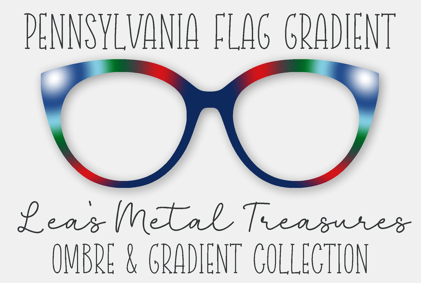 Pennsylvania Flag Gradient Eyewear Frame Toppers