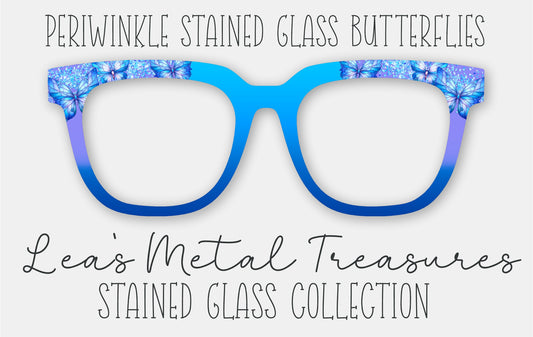 Periwinkle Stained Glass Butterflies Eyewear Frame Toppers