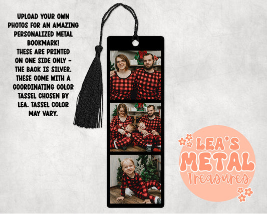 Custom 3 Photo Metal Bookmark