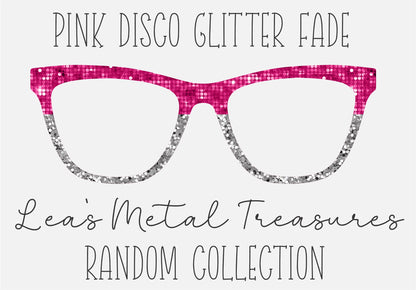 PINK DISCO GLITTER *SPLIT* Eyewear Frame Toppers COMES WITH MAGNETS