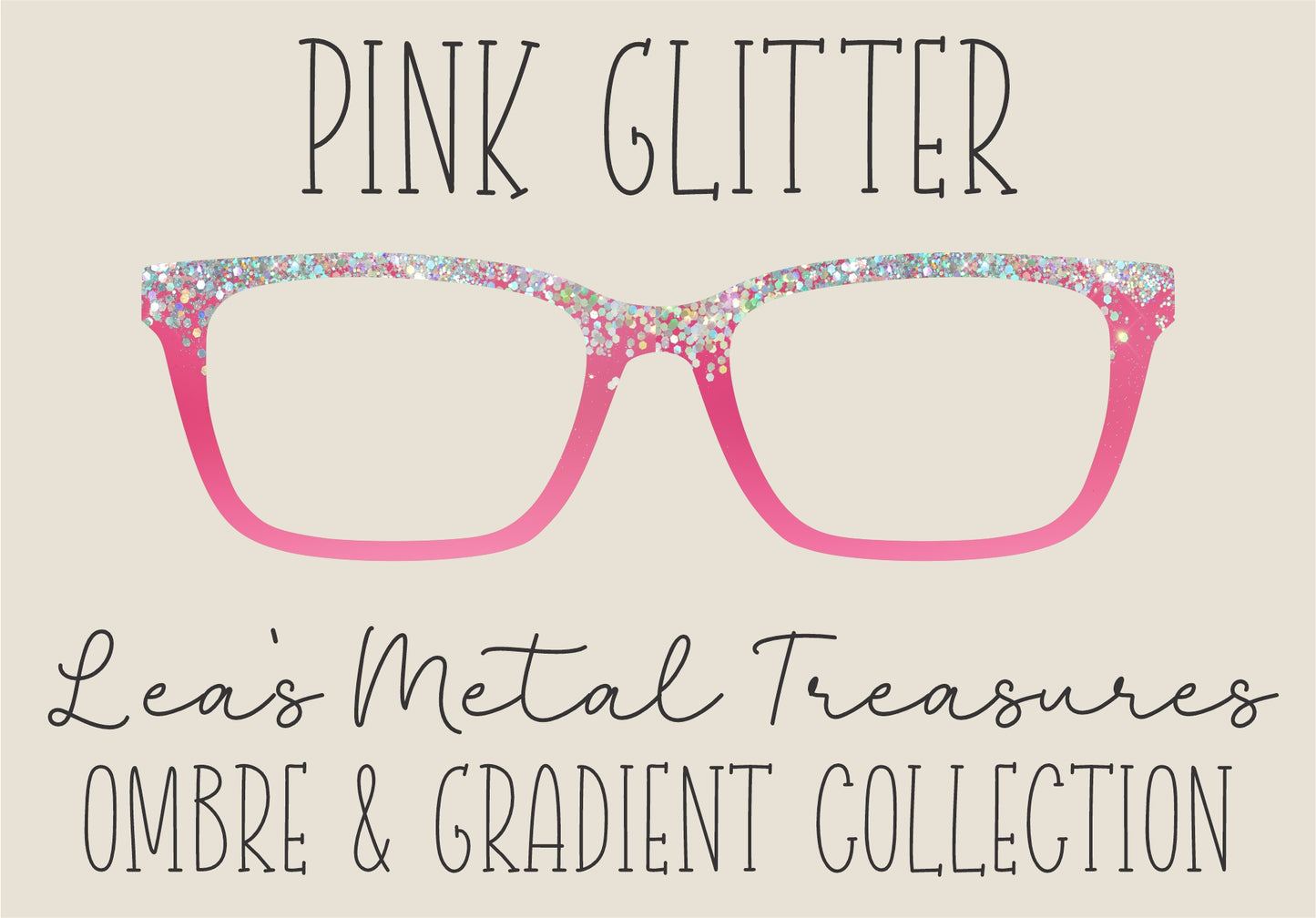 PINK GLITTER Eyewear Frame Toppers COMES WITH MAGNETS