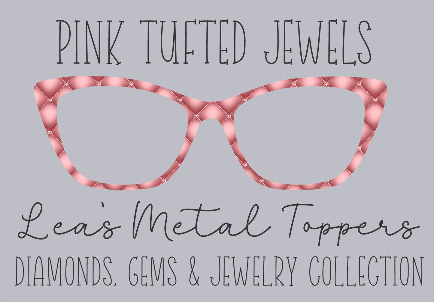 PINK TUFTED JEWELS Eyewear Frame Toppers COMES WITH MAGNETS