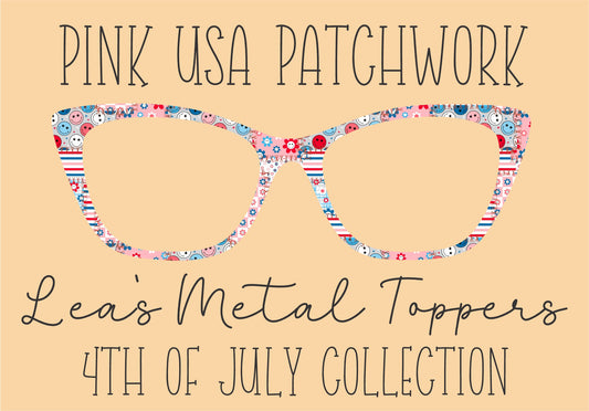PINK USA PATCHWORK Eyewear Frame Toppers COMES WITH MAGNETS