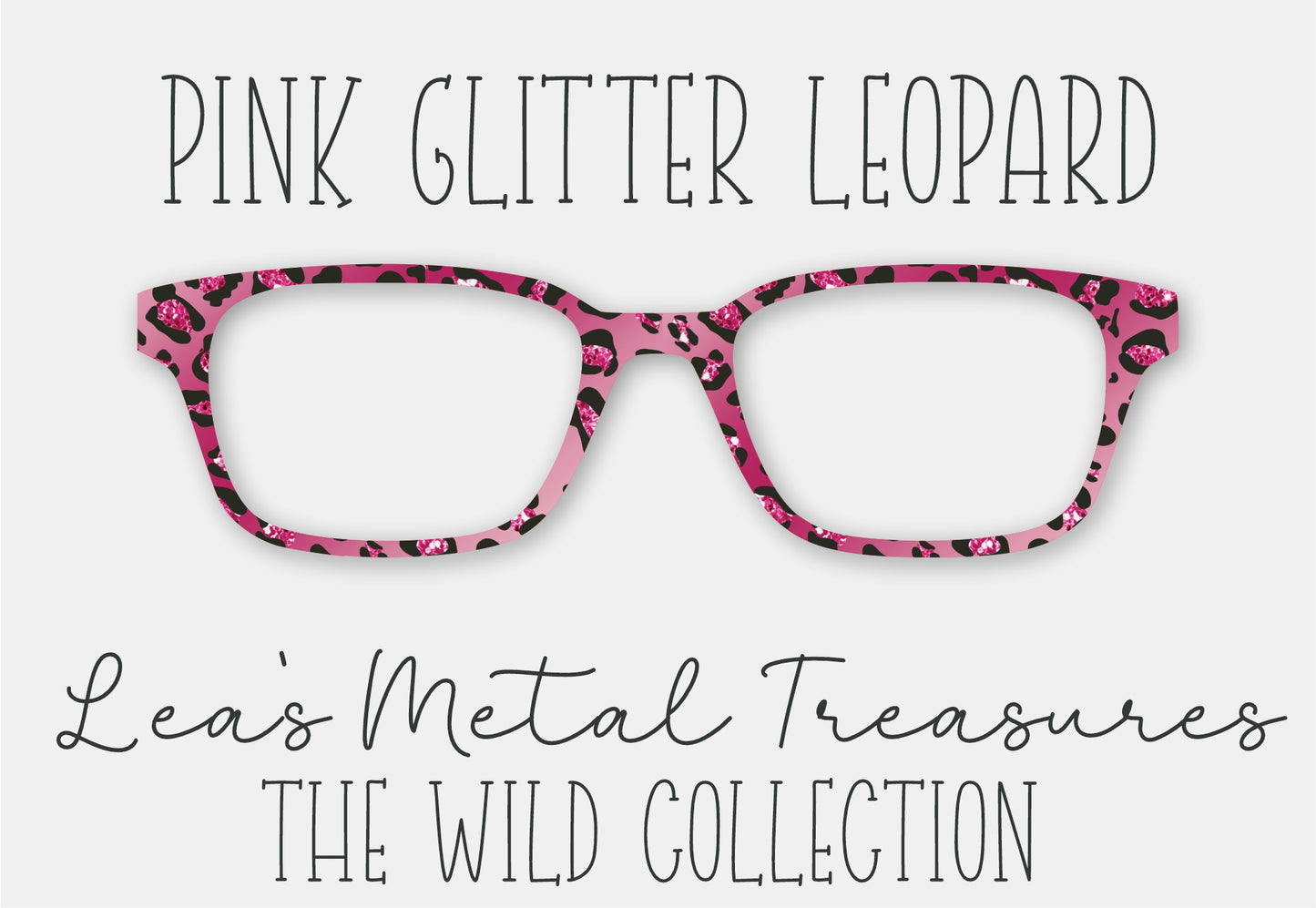 Pink Glitter Leopard Eyewear Frame Toppers COMES WITH MAGNETS