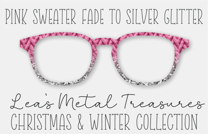 Pink Sweater Fade to Silver Glitter Magnetic Eyeglasses Topper