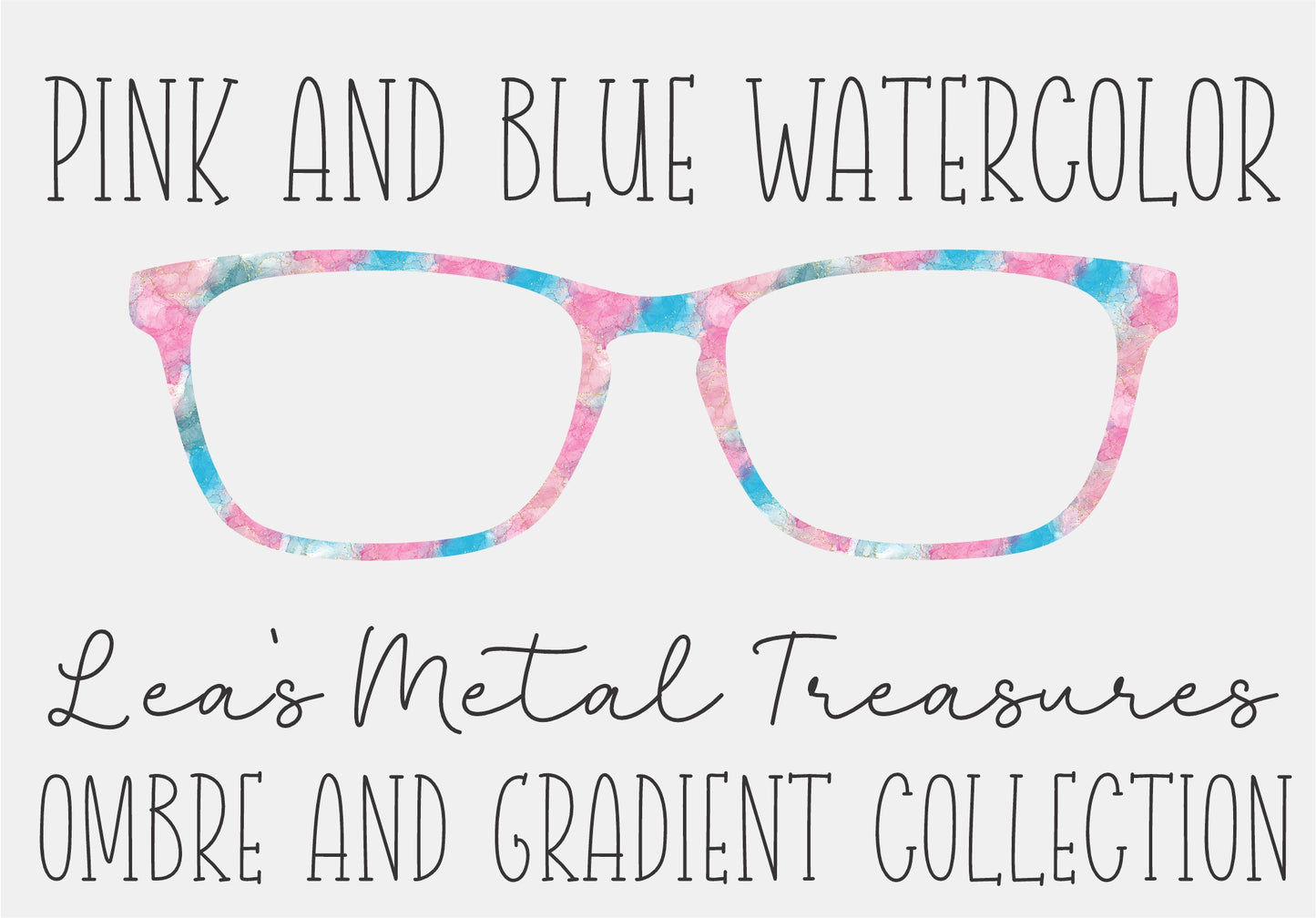 PINK AND BLUE WATERCOLOR Eyewear Frame Toppers COMES WITH MAGNETS