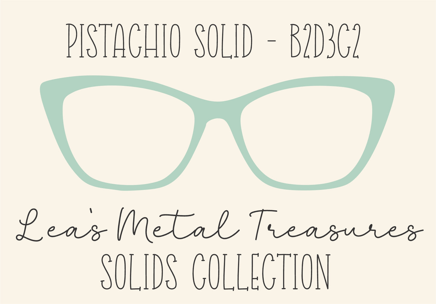 PISTACHIO SOLID B2D3C2 Eyewear Frame Toppers COMES WITH MAGNETS