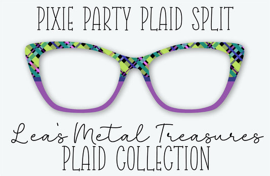 PIXIE PARTY PLAID SPLIT Eyewear Frame Toppers • MARCH 2026 TOPPER OF THE MONTH