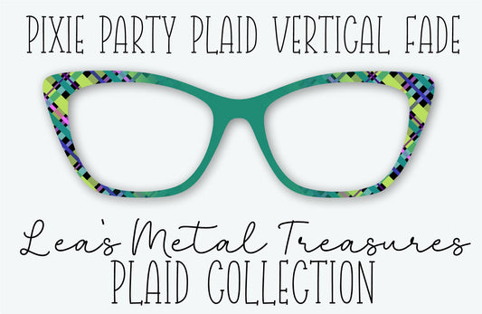 PIXIE PARTY PLAID VERTICAL FADE Eyewear Frame Toppers • MARCH 2026 TOPPER OF THE MONTH