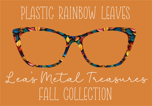 PLASTIC RAINBOW LEAVES Eyewear Frame Toppers COMES WITH MAGNETS