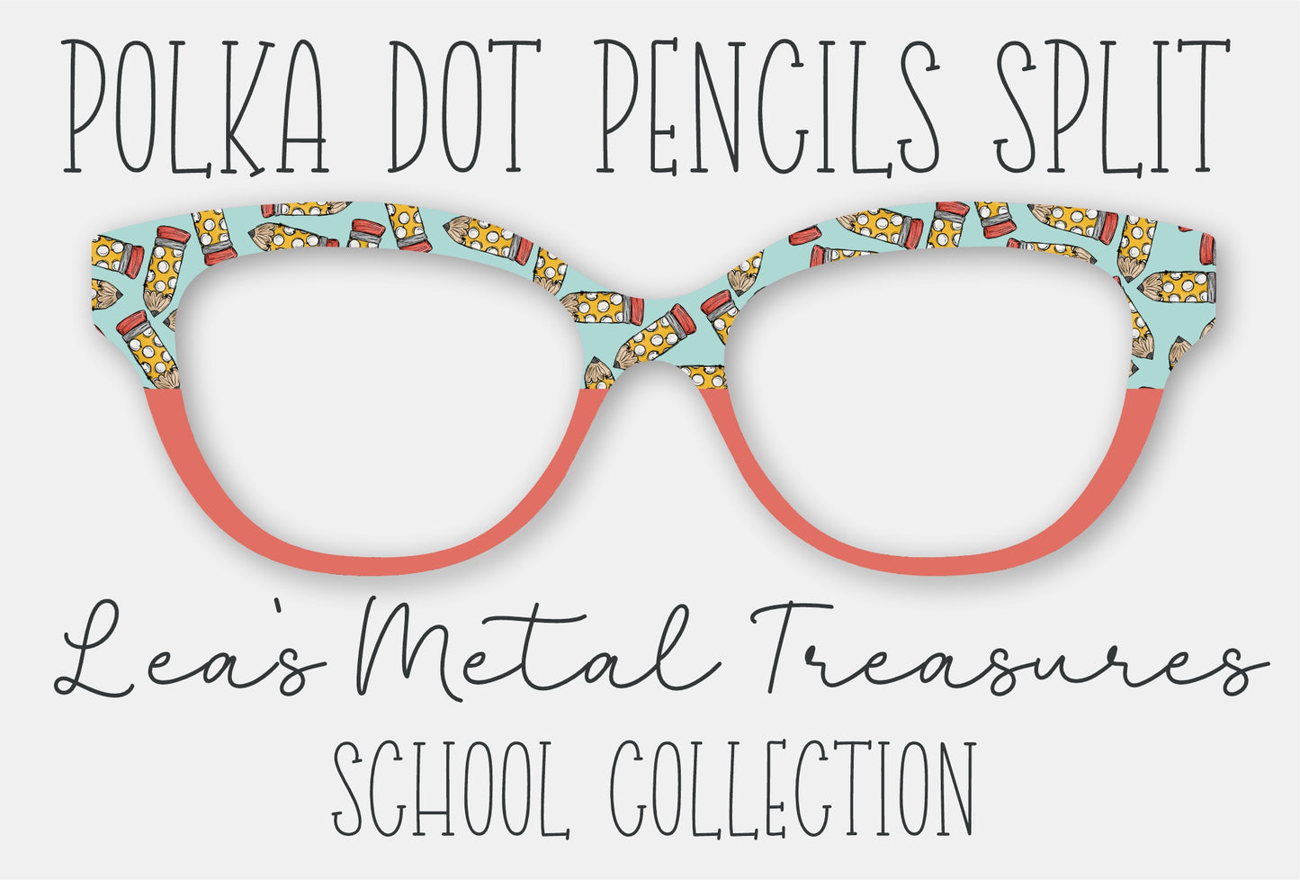 Polka Dot Pencils Split Eyewear Frame Toppers COMES WITH MAGNETS