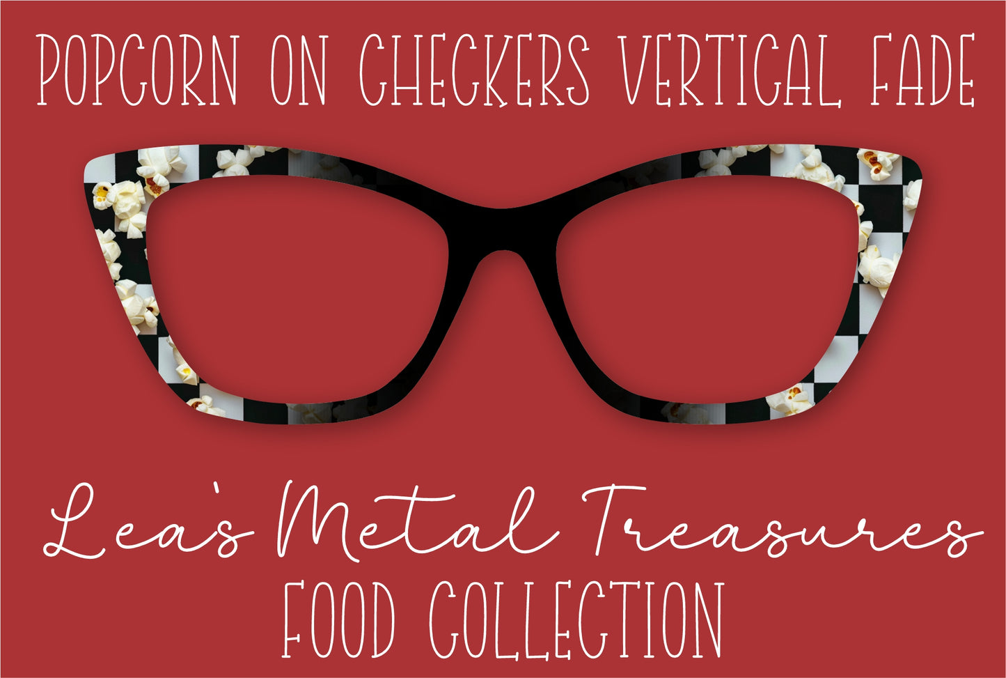 POPCORN ON CHECKERS VERTICAL FADE Eyewear Frame Toppers