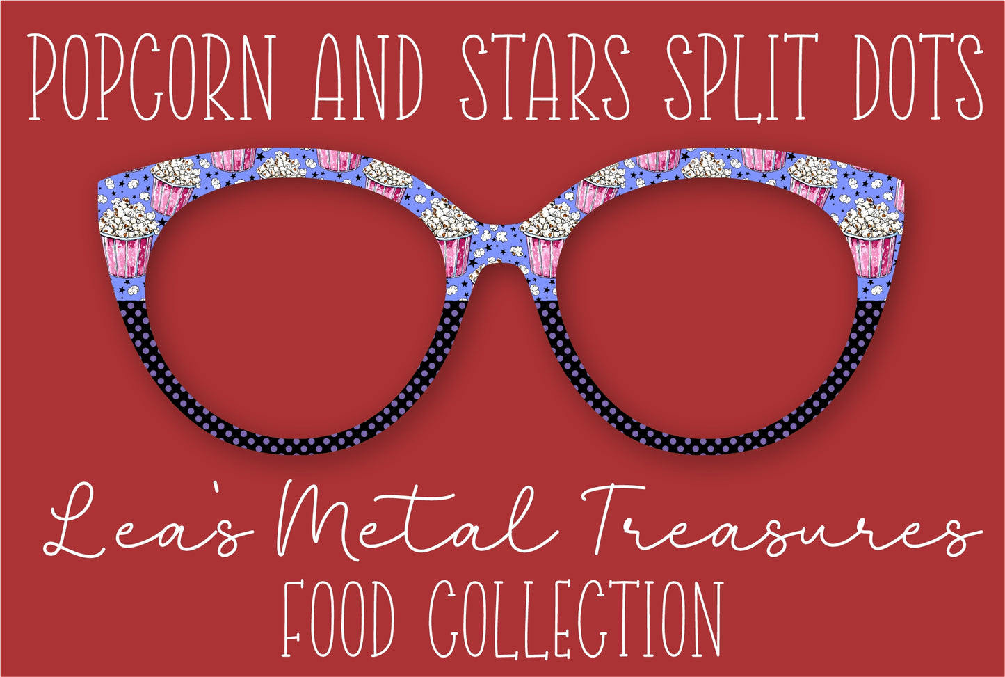 POPCORN AND STARS SPLIT DOTS Eyewear Frame Toppers