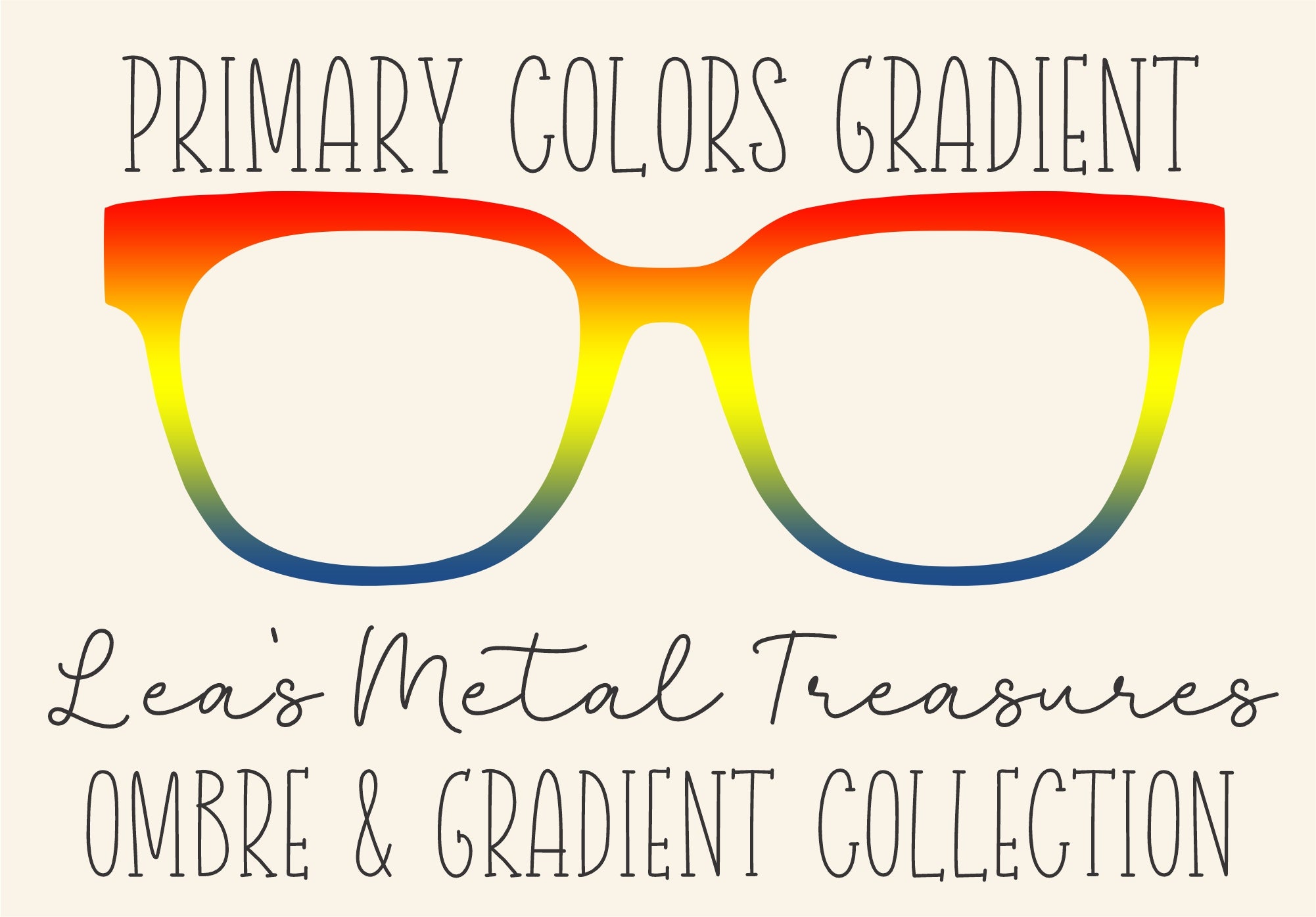 PRIMARY COLORS GRADIENT Eyewear Frame Toppers COMES WITH MAGNETS ...