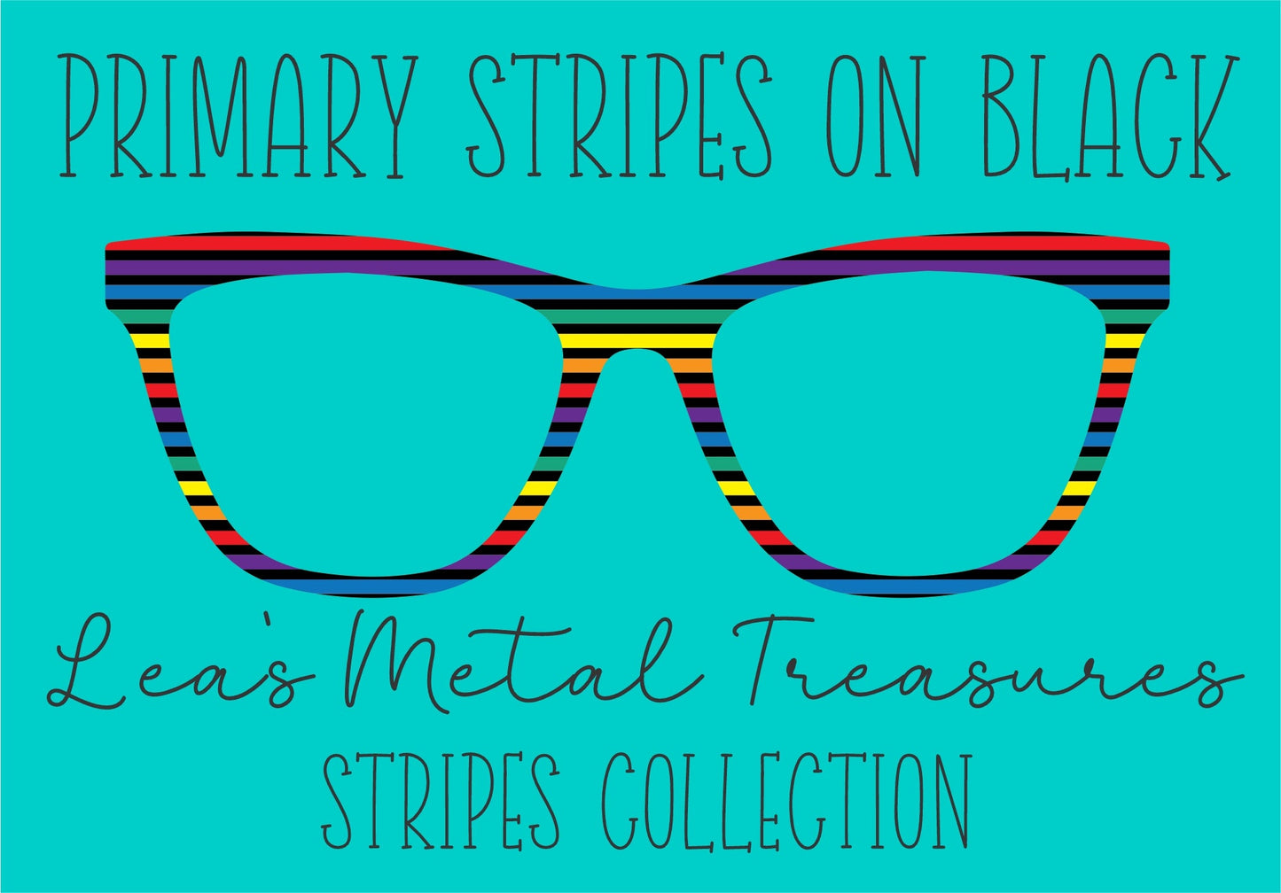 Primary Stripes on Black • Magnetic Eyeglasses Topper