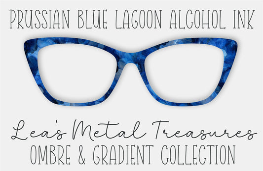 Prussian Blue Lagoon Alcohol Ink Eyewear Frame Toppers