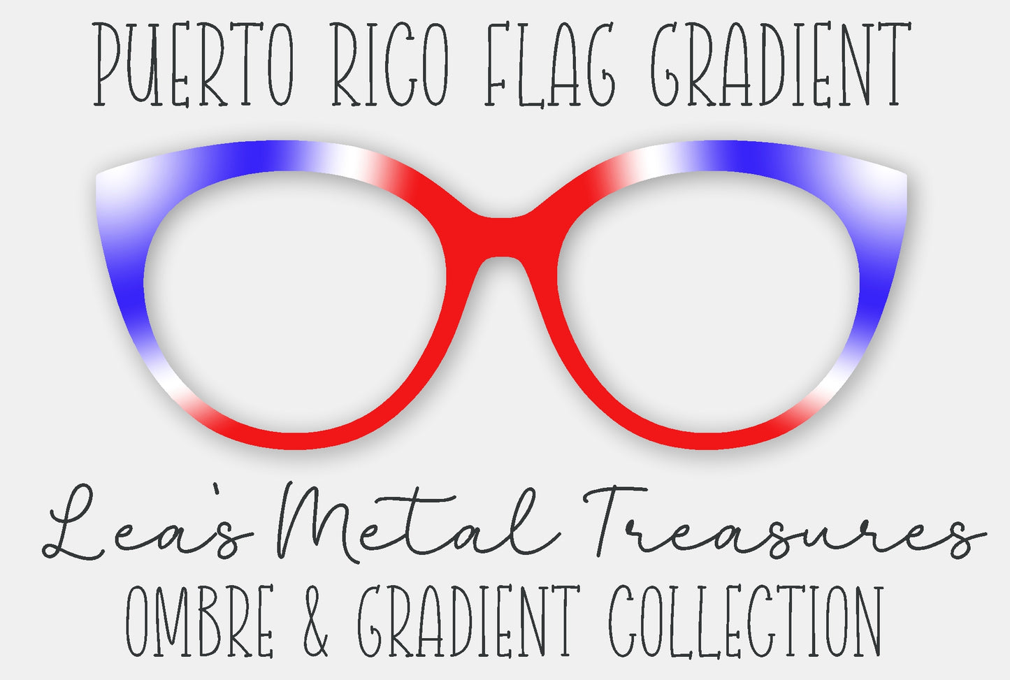 Puerto Rico Flag Gradient Eyewear Frame Toppers