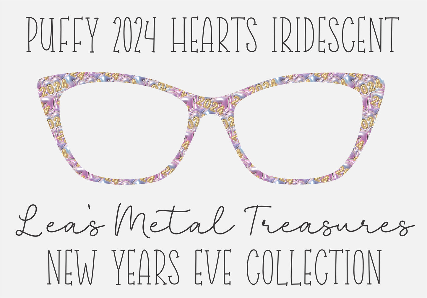PUFFY 2024 HEARTS IRIDESCENT Eyewear Frame Toppers COMES WITH MAGNETS
