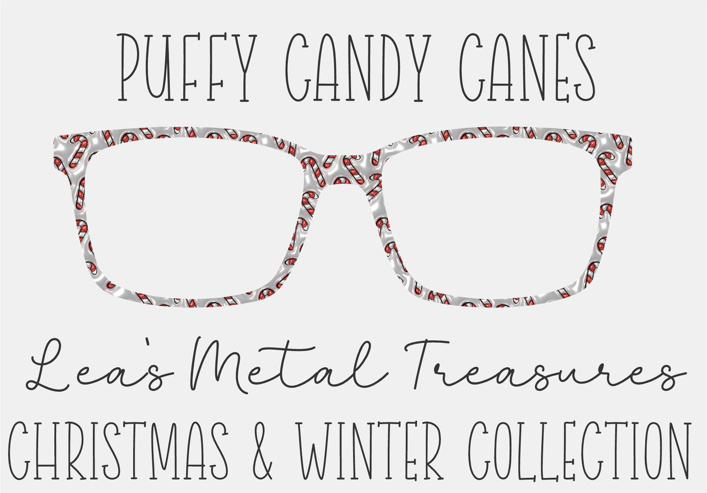 PUFFY CANDY CANES Eyewear Frame Toppers COMES WITH MAGNETS