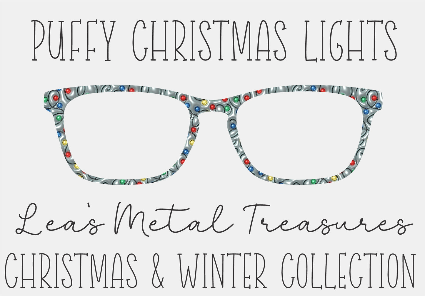 PUFFY CHRISTMAS LIGHTS Eyewear Frame Toppers COMES WITH MAGNETS