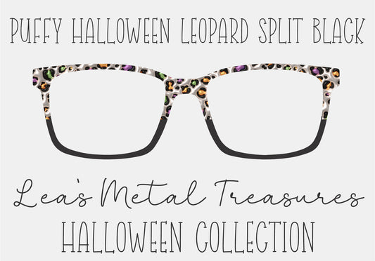PUFFY HALLOWEEN LEOPARD SPLIT BLACK Eyewear Frame Toppers COMES WITH MAGNETS