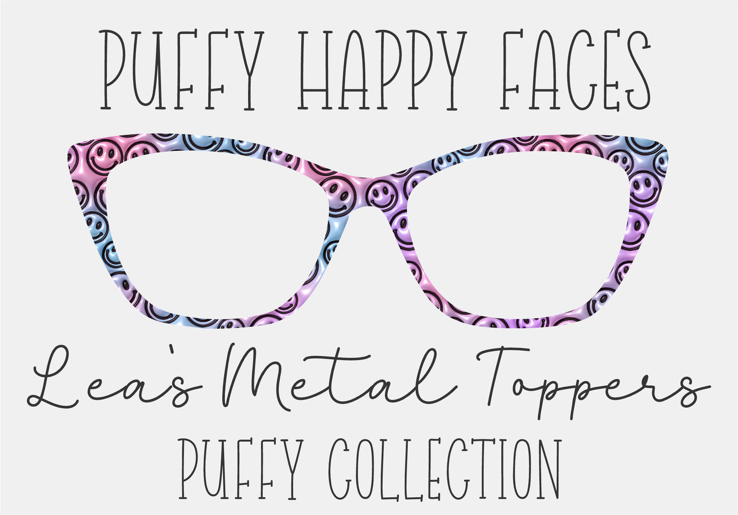 PUFFY HAPPY FACES Eyewear Frame Toppers COMES WITH MAGNETS