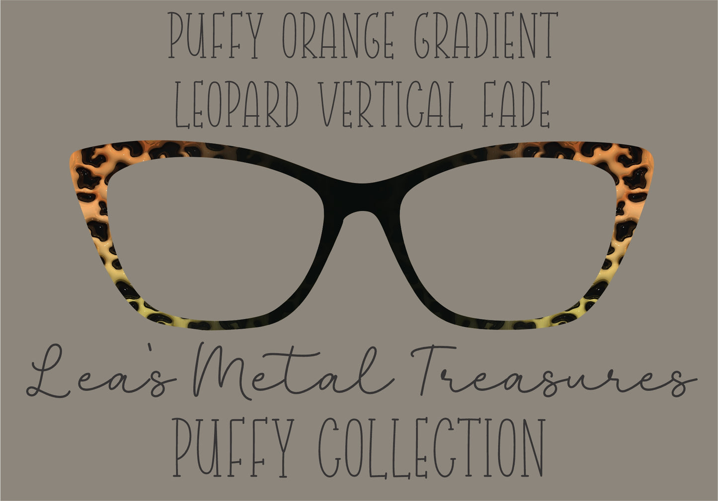 PUFFY ORANGE GRADIENT VERTICAL FADE Eyewear Frame Toppers COMES WITH MAGNETS