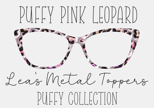 PUFFY PINK LEOPARD Eyewear Frame Toppers COMES WITH MAGNETS