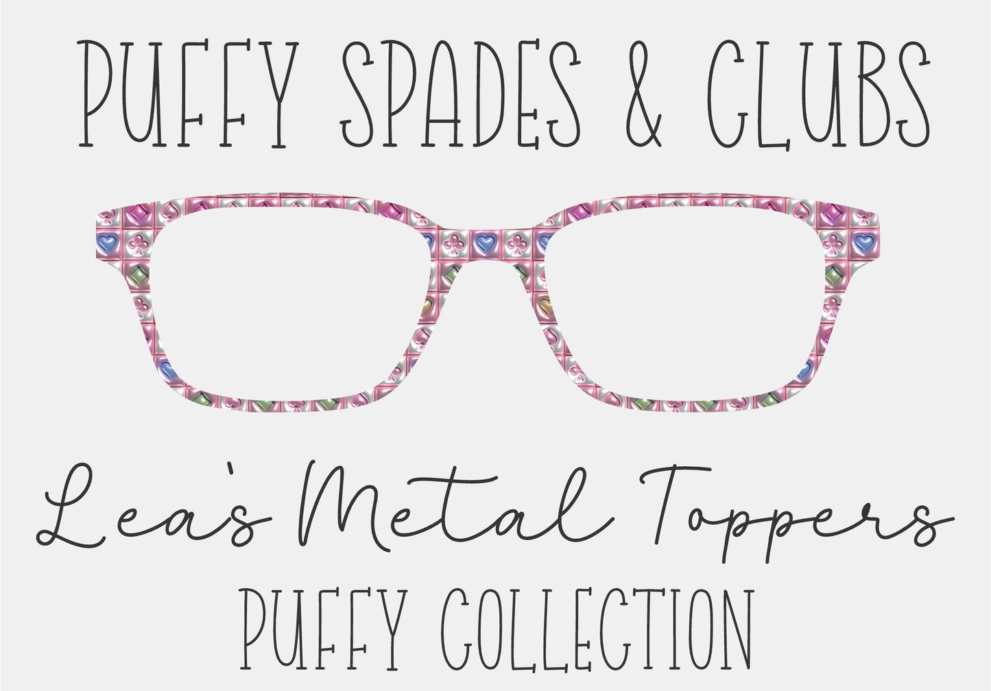 PUFFY SPADES AND CLUBS Eyewear Frame Toppers COMES WITH MAGNETS