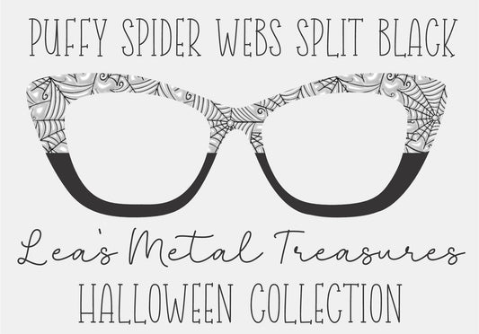 PUFFY SPIDER WEBS SPLIT BLACK Eyewear Frame Toppers COMES WITH MAGNETS
