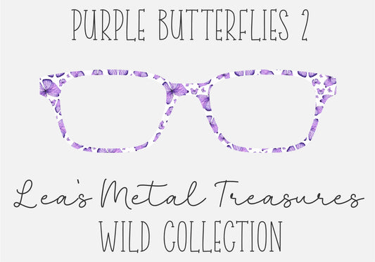 PURPLE BUTTERFLIES 2 Eyewear Frame Toppers COMES WITH MAGNETS