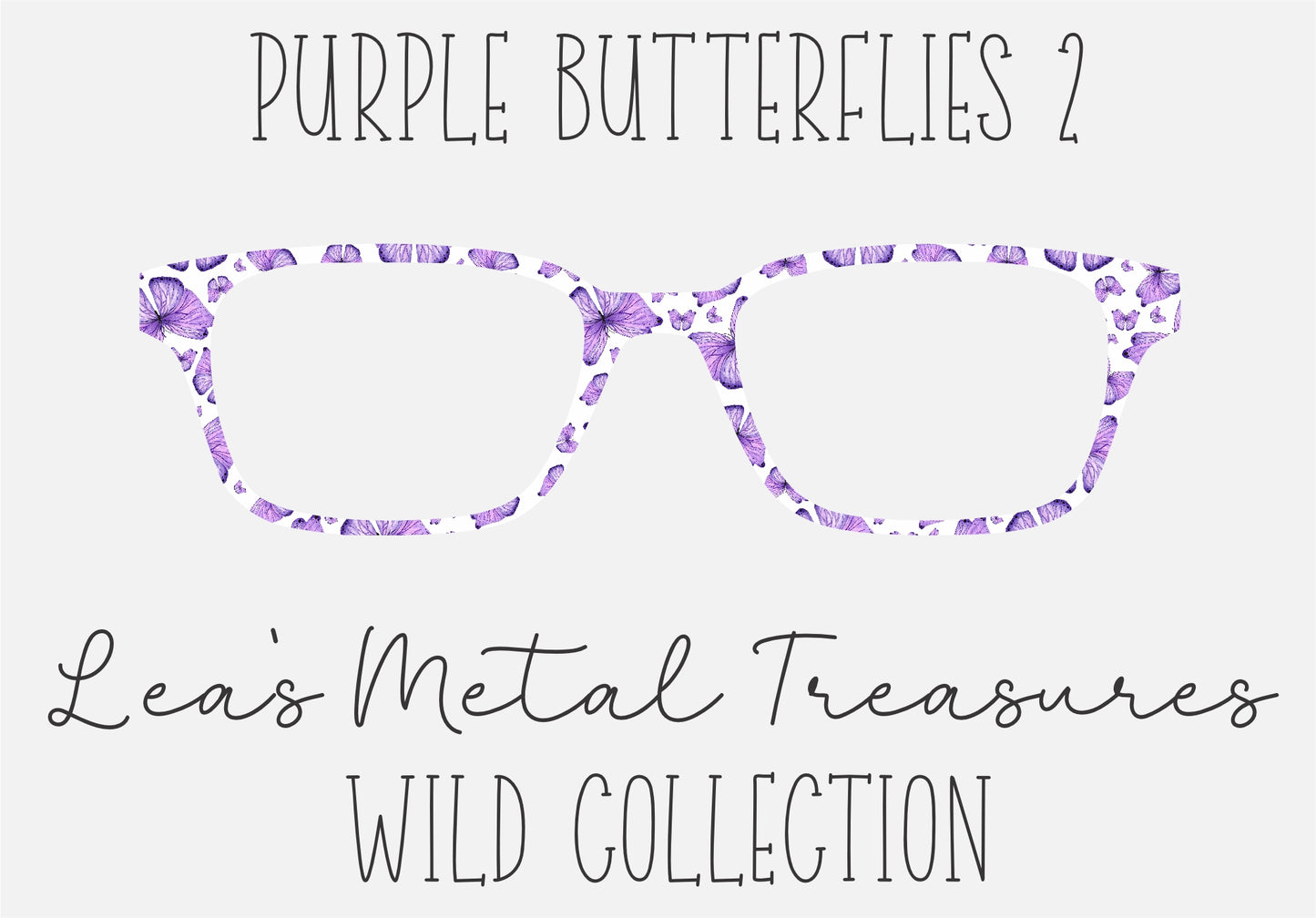 PURPLE BUTTERFLIES 2 Eyewear Frame Toppers COMES WITH MAGNETS