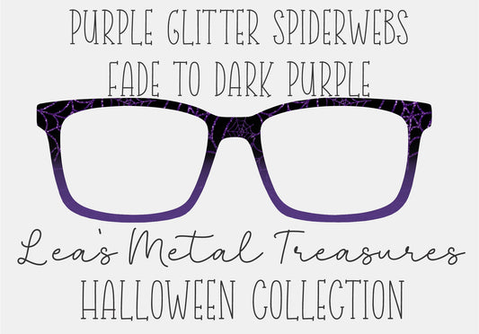 PURPLE GLITTER SPIDER WEBS FADE TO DARK PURPLE Eyewear Frame Toppers COMES WITH MAGNETS