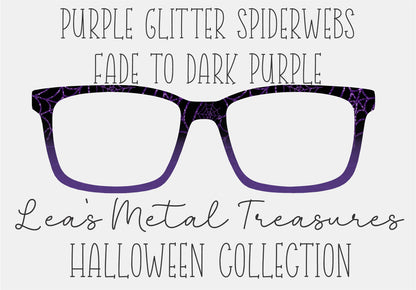 PURPLE GLITTER SPIDER WEBS FADE TO DARK PURPLE Eyewear Frame Toppers COMES WITH MAGNETS