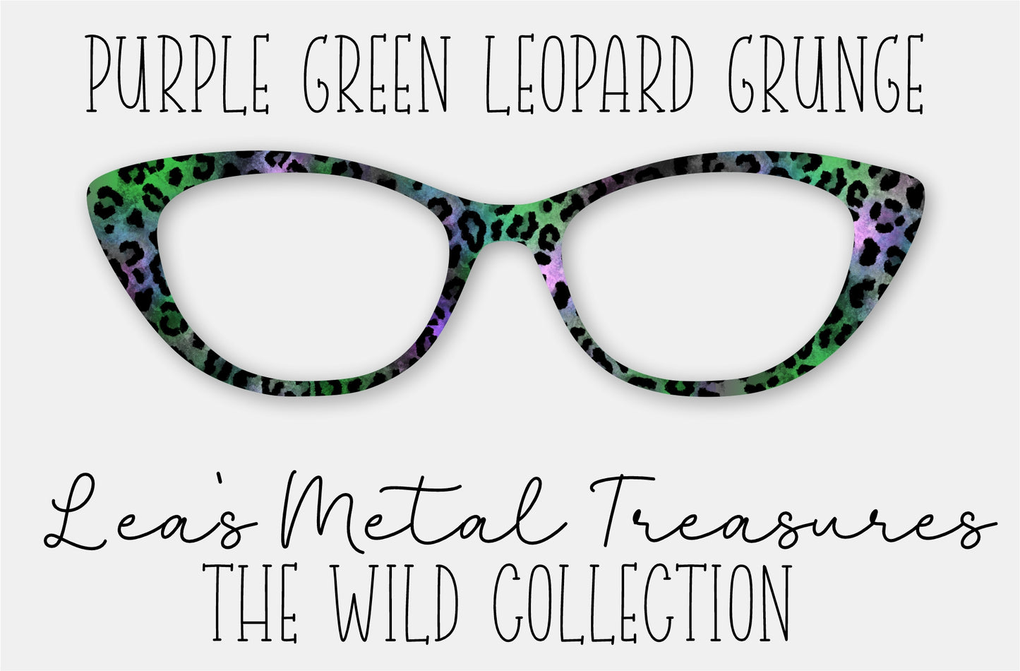 Purple Green Leopard Grunge Eyewear Frame Toppers
