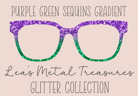 PURPLE GREEN SEQUIN GRADIENT Eyewear Frame Toppers COMES WITH MAGNETS