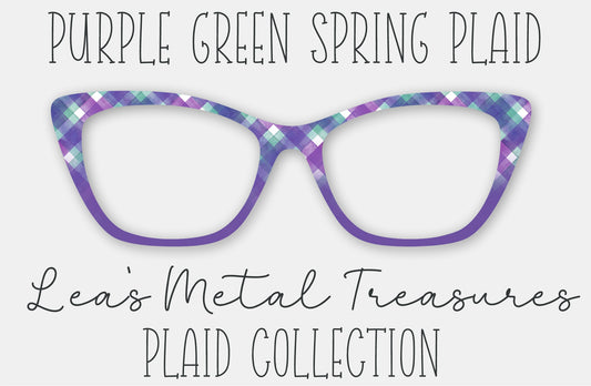 Purple Green Spring Plaid • Magnetic Eyeglasses Toppers