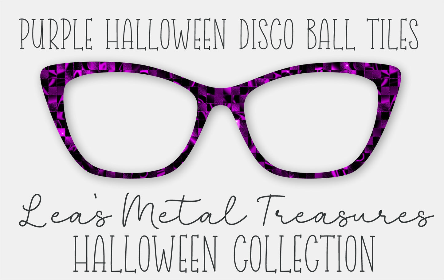 Purple Halloween Disco Tiles Eyewear Frame Toppers