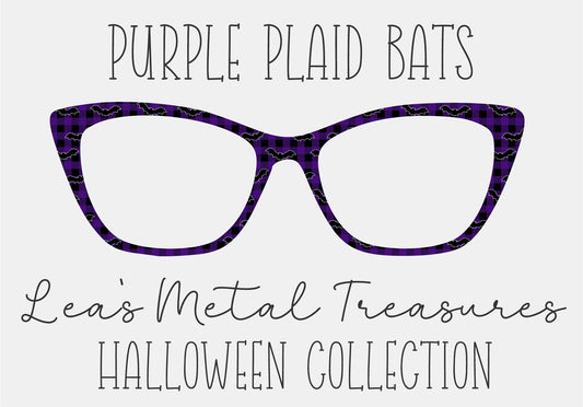 PURPLE PLAID BATS Eyewear Frame Toppers COMES WITH MAGNETS