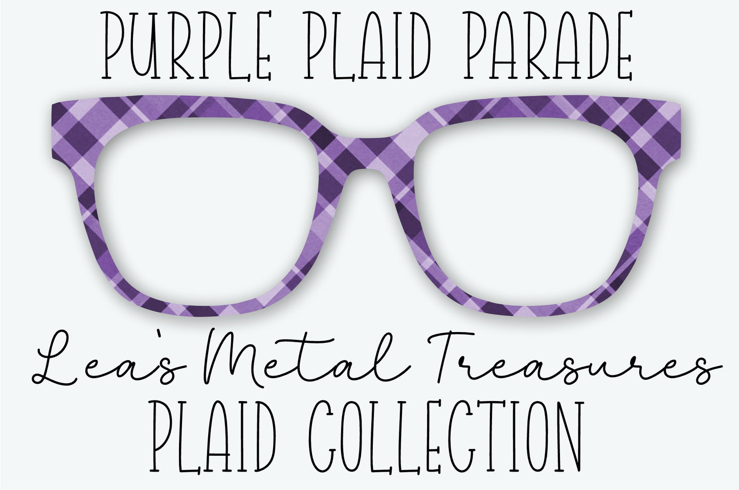 PURPLE PLAID PARADE Eyewear Frame Toppers SEPTEMBER 2026 TOPPER OF THE MONTH