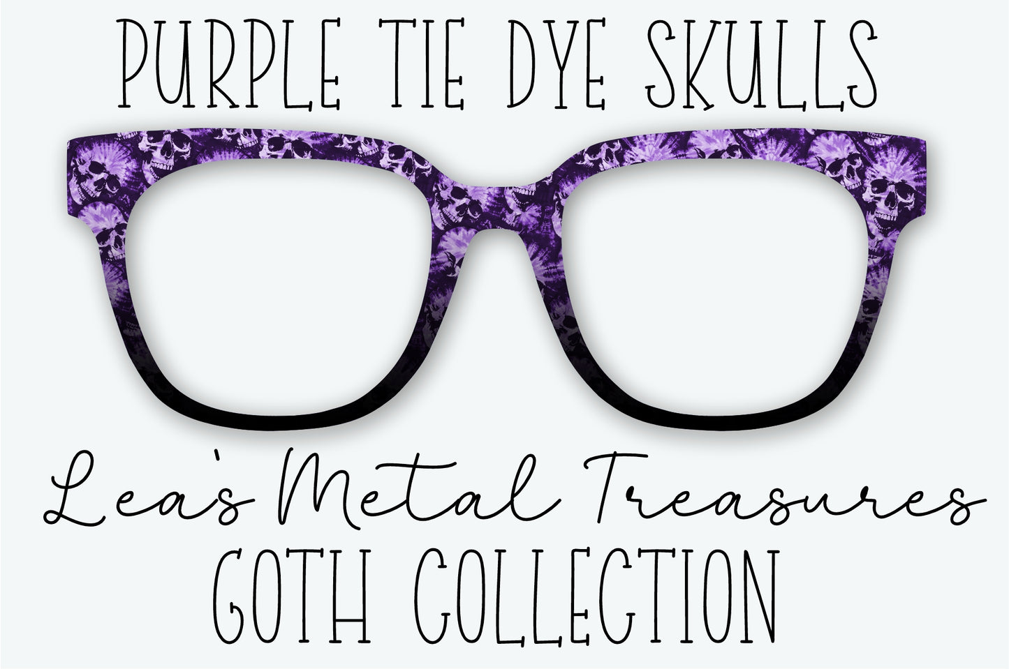 PURPLE TIE DYE SKULLS Eyewear Frame Toppers