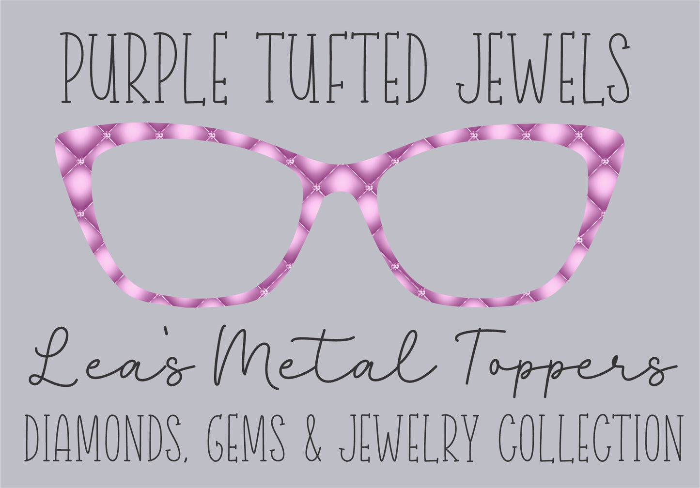 PURPLE TUFTED JEWELS Eyewear Frame Toppers COMES WITH MAGNETS