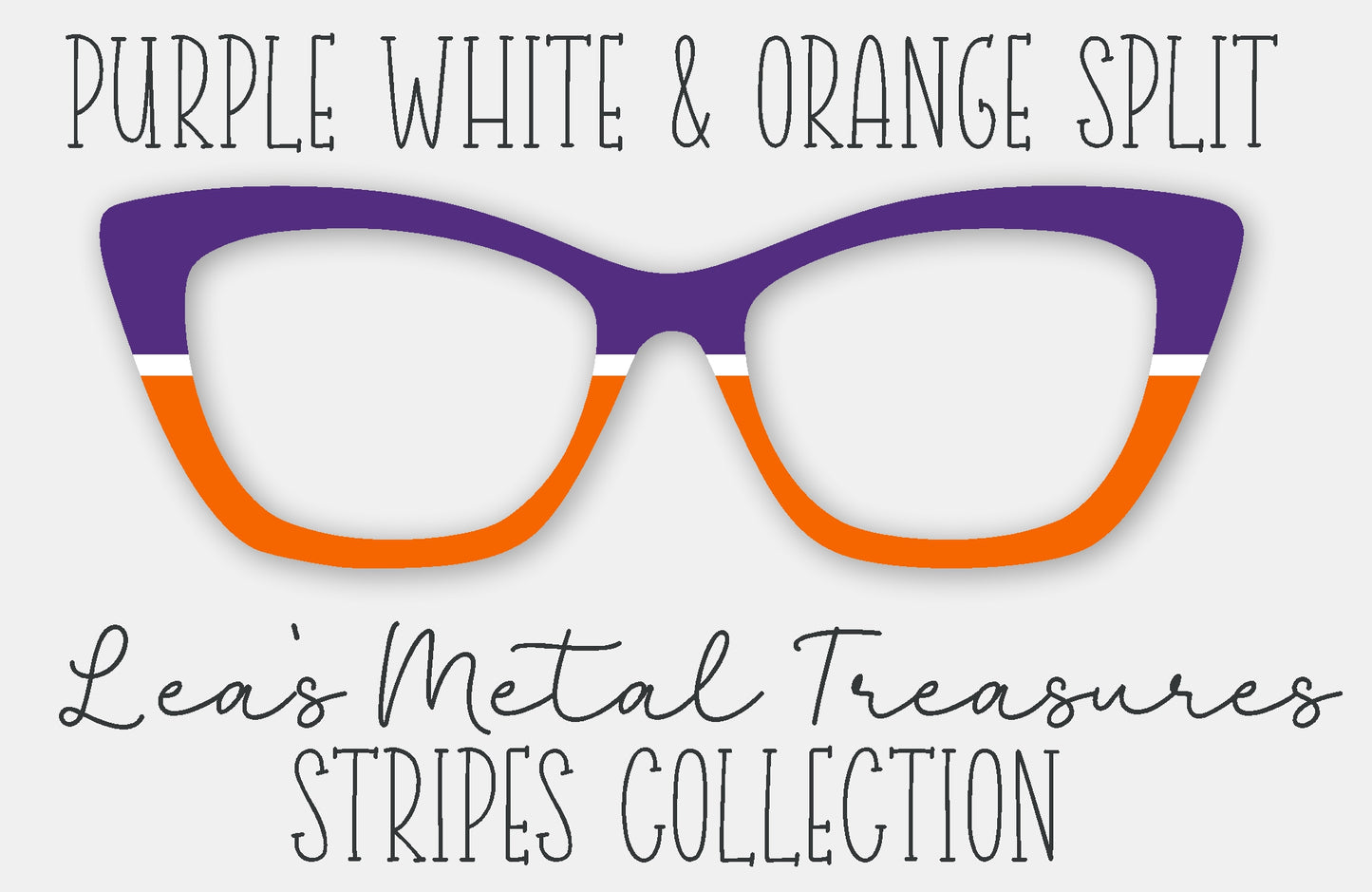 Purple White and Orange Split Eyewear Frame Toppers