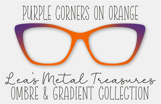 Purple Corners on Orange Eyewear Frame Toppers COMES WITH MAGNETS