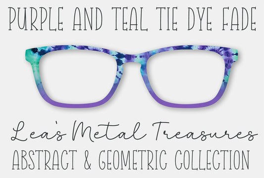 Purple and Teal Tie Dye Fade Eyewear Frame Toppers COMES WITH MAGNETS