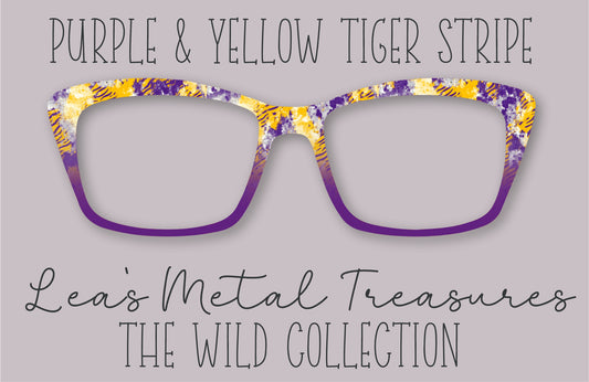 Purple and Yellow Tiger Stripe Eyewear Frame Toppers COMES WITH MAGNETS