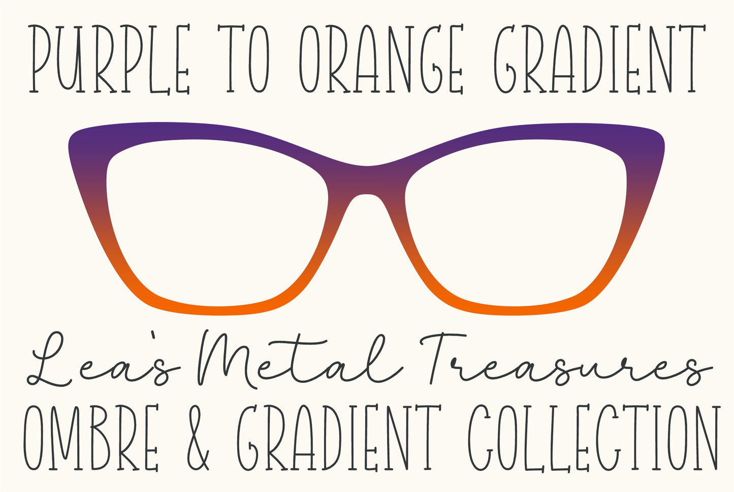 Purple to orange Gradient Eyewear Frame Toppers COMES WITH MAGNETS