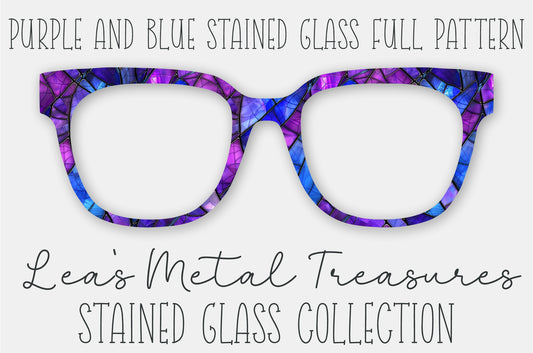 Purple and Blue Stained Glass Full Pattern Magnetic Eyewear Toppers