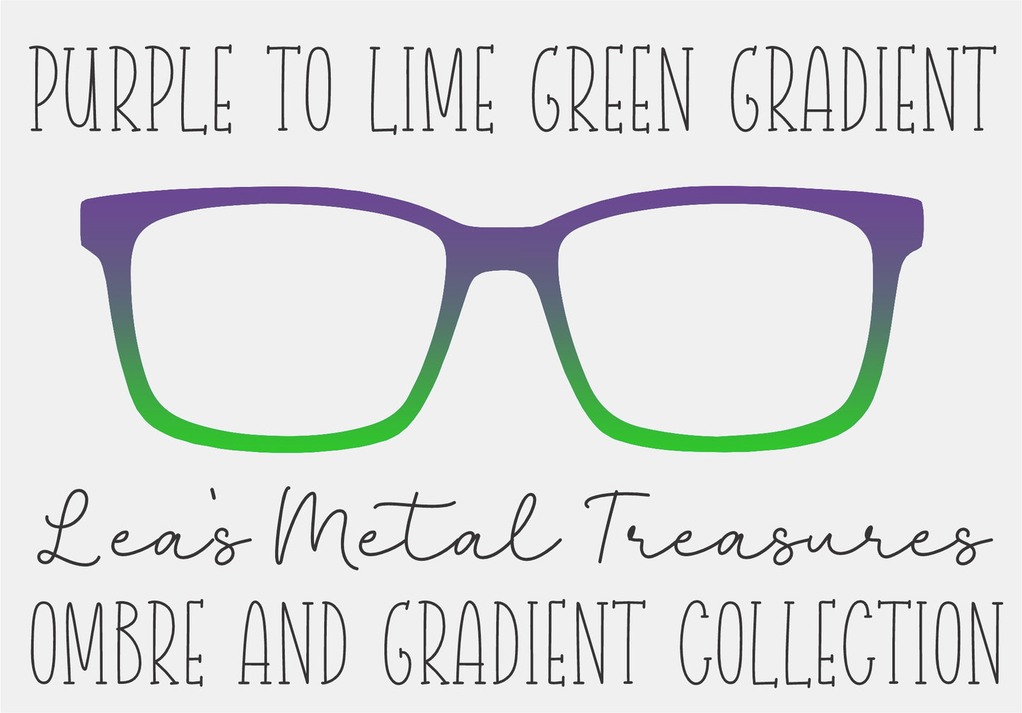 PURPLE TO LIME GREEN GRADIENT Eyewear Frame Toppers COMES WITH MAGNETS